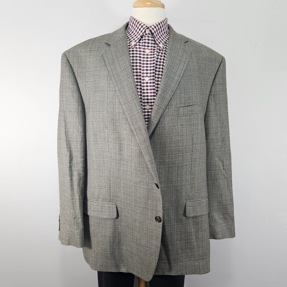 Ralph Lauren Men's Sport Coat Blazer Two Button Gray Silk Wool Size 52R